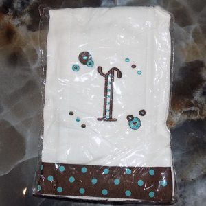 Personalized Initial Burp Cloth Diaper Letter "I" NEW